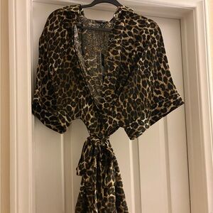 Fashion Nova Animal Print Button-Up romper beautiful